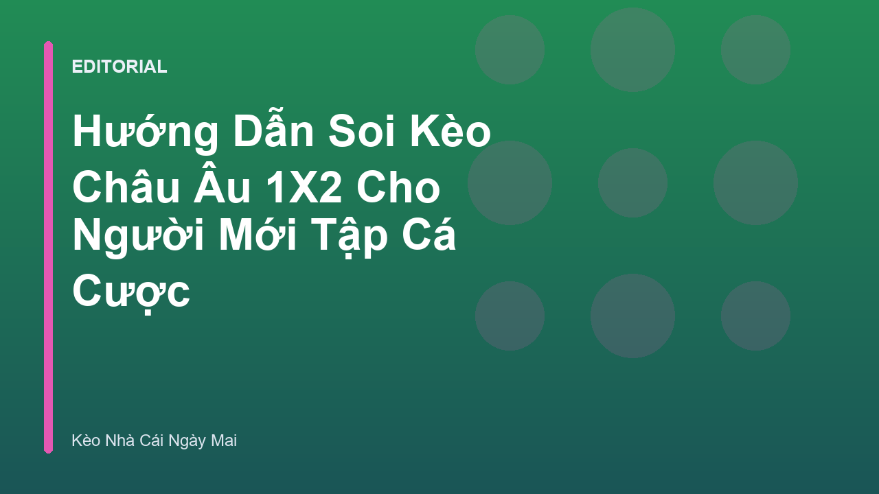 Hướng dẫn phân tích kèo châu âu 1x2 cho người mới bắt đầu